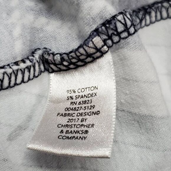 CJ Banks X (14) Plus 0x  Navy Print Blouse - Picture 7 of 8